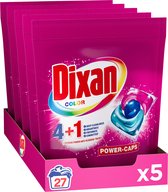 Dixan - Triplets Color Doys - Wascapsules - Gekleurde Was - Voordeelverpakking - 5 x 27 Wasbeurten