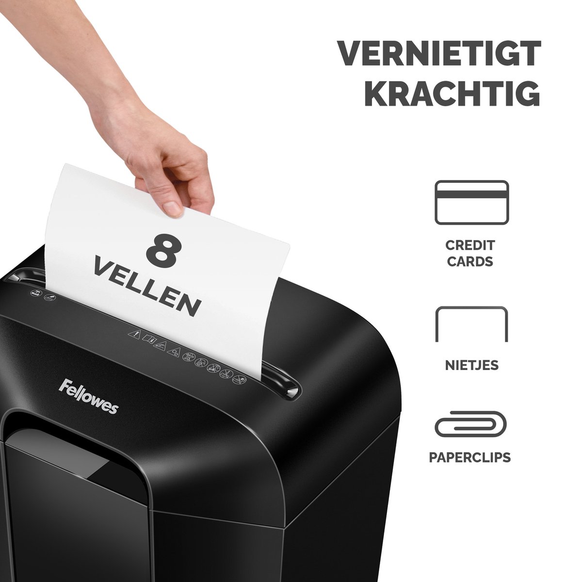 Fellowes LX41 Papiervernietiger / Papierversnipperaar – Mini‑Cut P‑4 – 8 vellen – 17 liter – Voor thuis & thuiskantoor thumbnail 3