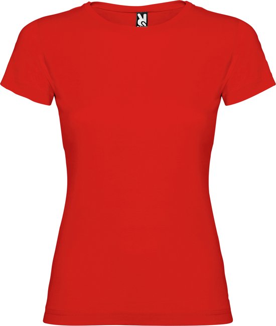 T-shirt 'Jamaica' dames met korte mouwen Rood - 11/12 jaar