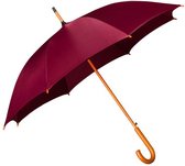 Automatische Wijnrode Paraplu met Houten Handvat - 102cm - Klassieke en Stijlvolle Regenbescherming in Bordeaux