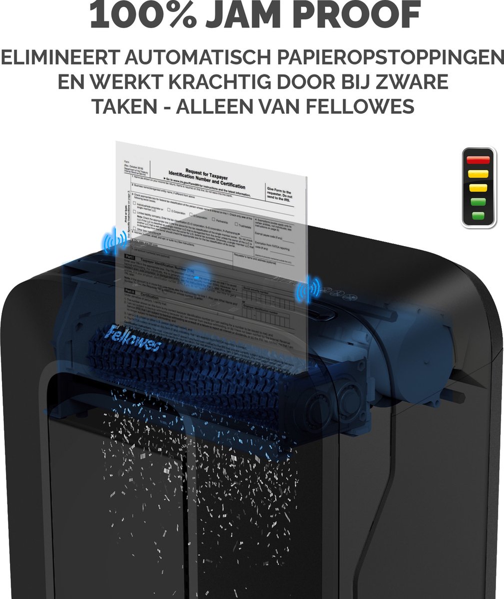Fellowes LX201 Papiervernietiger / Papierversnipperaar – P‑5 Micro‑Cut – 12 vellen – Ook voor pasjes – 100% Jam Proof thumbnail 4