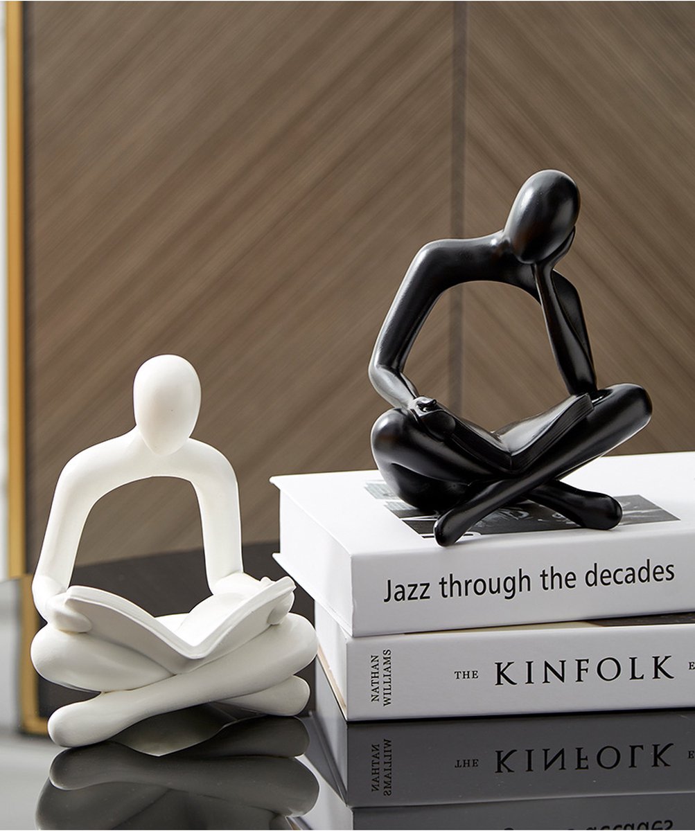 Moaobooh Sculptuur decoratie, decoratie woonkamer moderne hars sculptuur stabiele plaatsing geschikt voor de decoratie van woonkamer, bar, kamer, kantoor