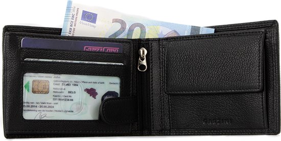 Heren RFID Portemonnee - 8 Slot Kaarthouder, Tweekleurige Streep