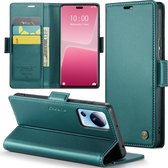 CaseMe - Telefoonhoesje geschikt voor Xiaomi 13 Lite - Retro Wallet Book Case - Met Magnetische Sluiting - Groen