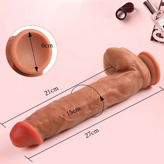 IntiMate® DeepThrill - Realistische Dual Layer Dildo met Zuignap - Luxe Groot Formaat XXL Dildo 27cm - Voelt Levensecht - Veilig Medisch Siliconen - Sex Toys Voor Vrouwen - Discrete Verpakking
