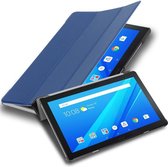 Cadorabo Tablet Hoesje voor Lenovo Tab 4 10 PLUS (10.1 inch) in JERSEY DONKER BLAUW - Ultra dun beschermend geval met automatische Wake Up en Stand functie Book Case Cover Etui