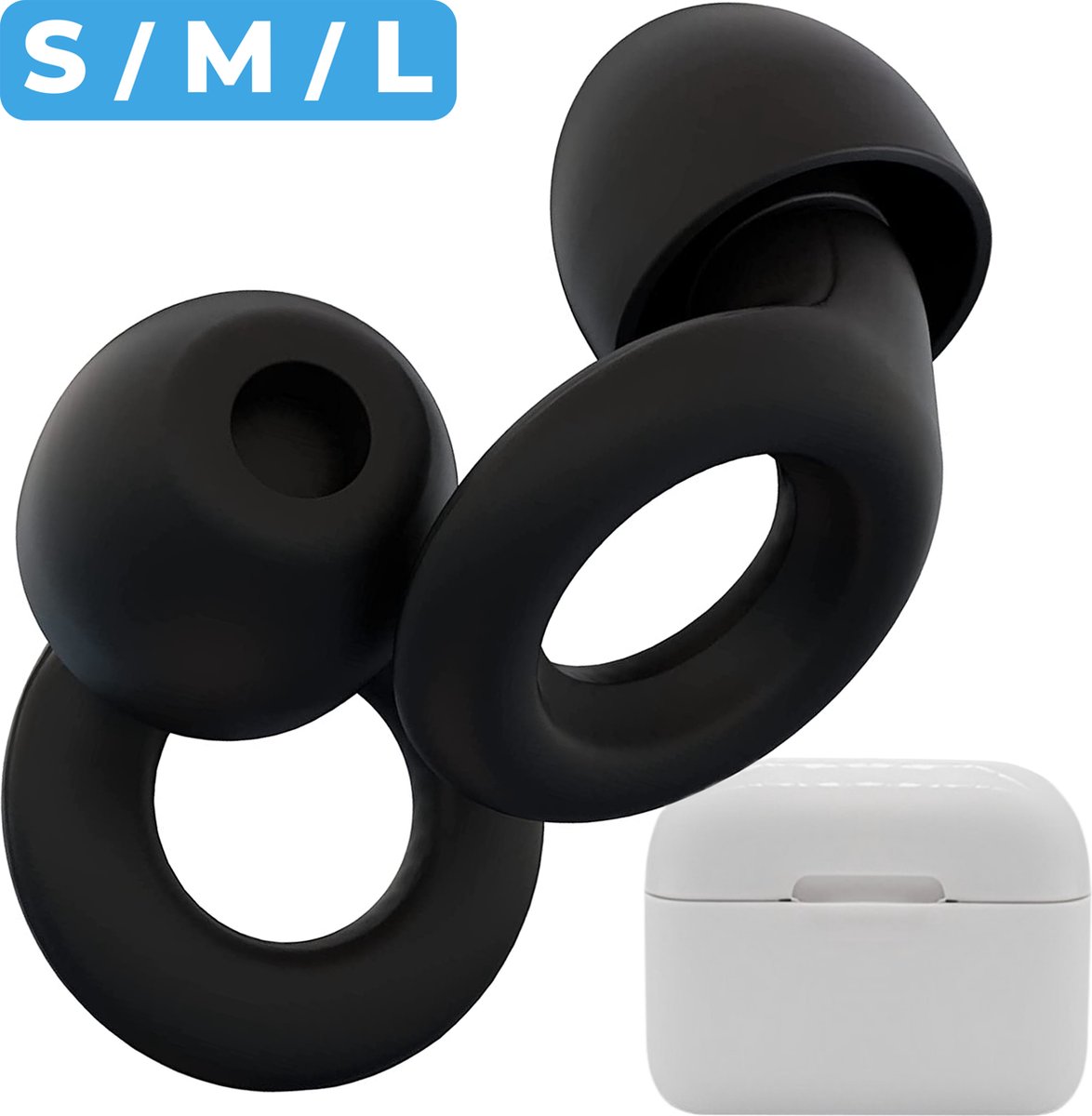 Goedkoopste Earplugs - Oordopjes slapen - Gehoorbescherming (33dB) - Anti-Snurk - Geschikt voor Slapen, Werken, Studeren en Zwemmen - Geluidsdemping - Comfortabel - S/M/L - Zwart