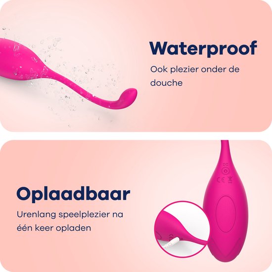 MyFantasy Oeuf Vibrant avec Télécommande – Vibrateurs pour Femmes – Satisfyer Clitoris - Jouets Sexuels pour Couples - Sex Toys pour Couples - Œuf Vibrant - Rose