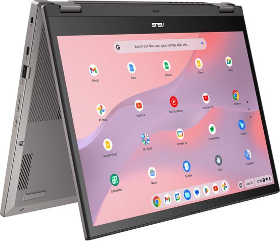 ASUS Chromebook CX34 Flip CB3401FBA-LZ0187 Intel® Core™ i5 i5-1235U 35,6 cm (14") Touchscreen WUXGA 16 GB LPDDR4x-SDRAM 256 GB SSD Wi-Fi 6E (802.11ax) ChromeOS Grijs
