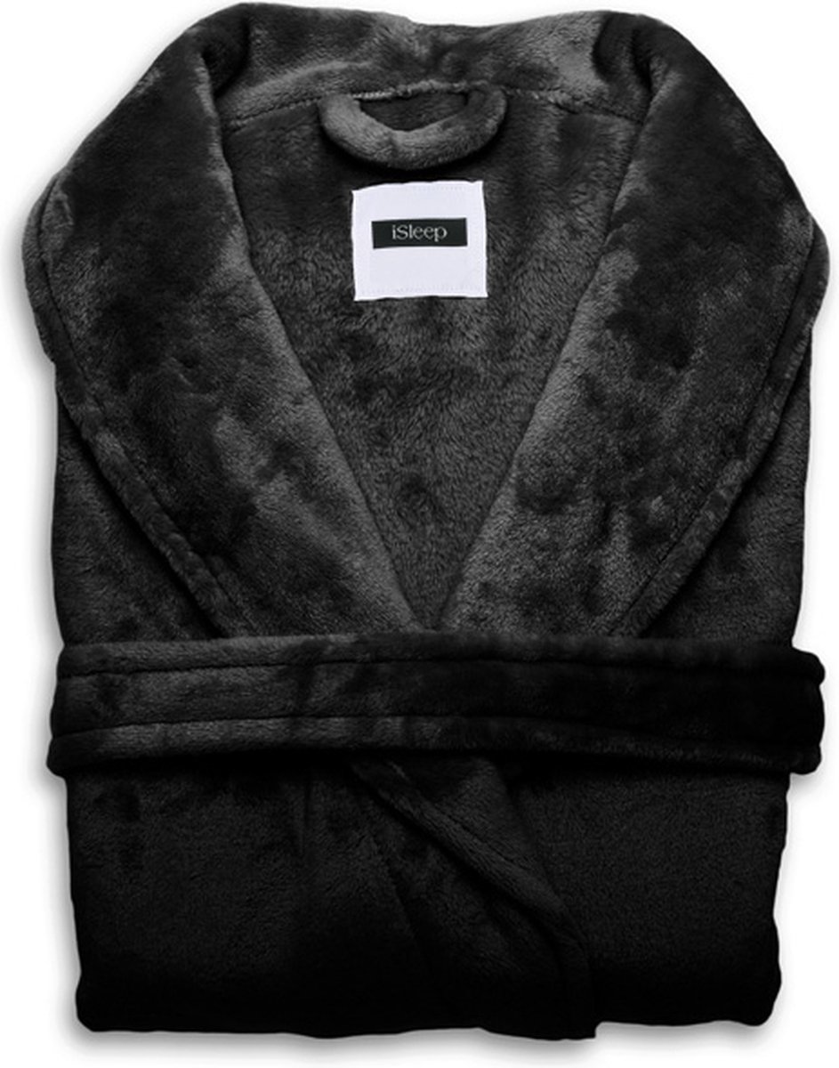 iSleep Cara Badjas Lang - Maat XL - Zwart