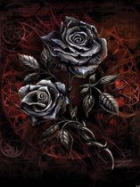Fotobehang Rose Silver Dark Gothic | XXL - 206cm x 275cm | 130g/m2 Vlies
