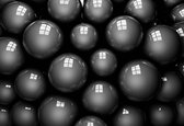 Fotobehang Abstract Modern Black Balls | DEUR - 211cm x 90cm | 130g/m2 Vlies