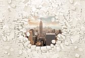 Fotobehang New York City Skyline Brick | XXXL - 416cm x 254cm | 130g/m2 Vlies