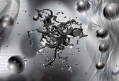 Fotobehang Abstract Modern Grey Silver | XL - 208cm x 146cm | 130g/m2 Vlies