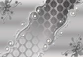 Fotobehang Vintage Pattern Silver Grey | XL - 208cm x 146cm | 130g/m2 Vlies