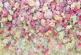 Fotobehang Beautiful Flowers Pastel Colours | XXXL - 416cm x 254cm | 130g/m2 Vlies