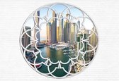 Fotobehang Dubai City Skyline Marina Window | XL - 208cm x 146cm | 130g/m2 Vlies