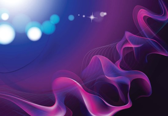 Papier peint Motif de lumière abstraite bleu violet | XL - 208 cm x 146 cm | Polaire 130g / m2