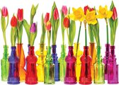 Fotobehang Tulips in Bottles | XXL - 312cm x 219cm | 130g/m2 Vlies