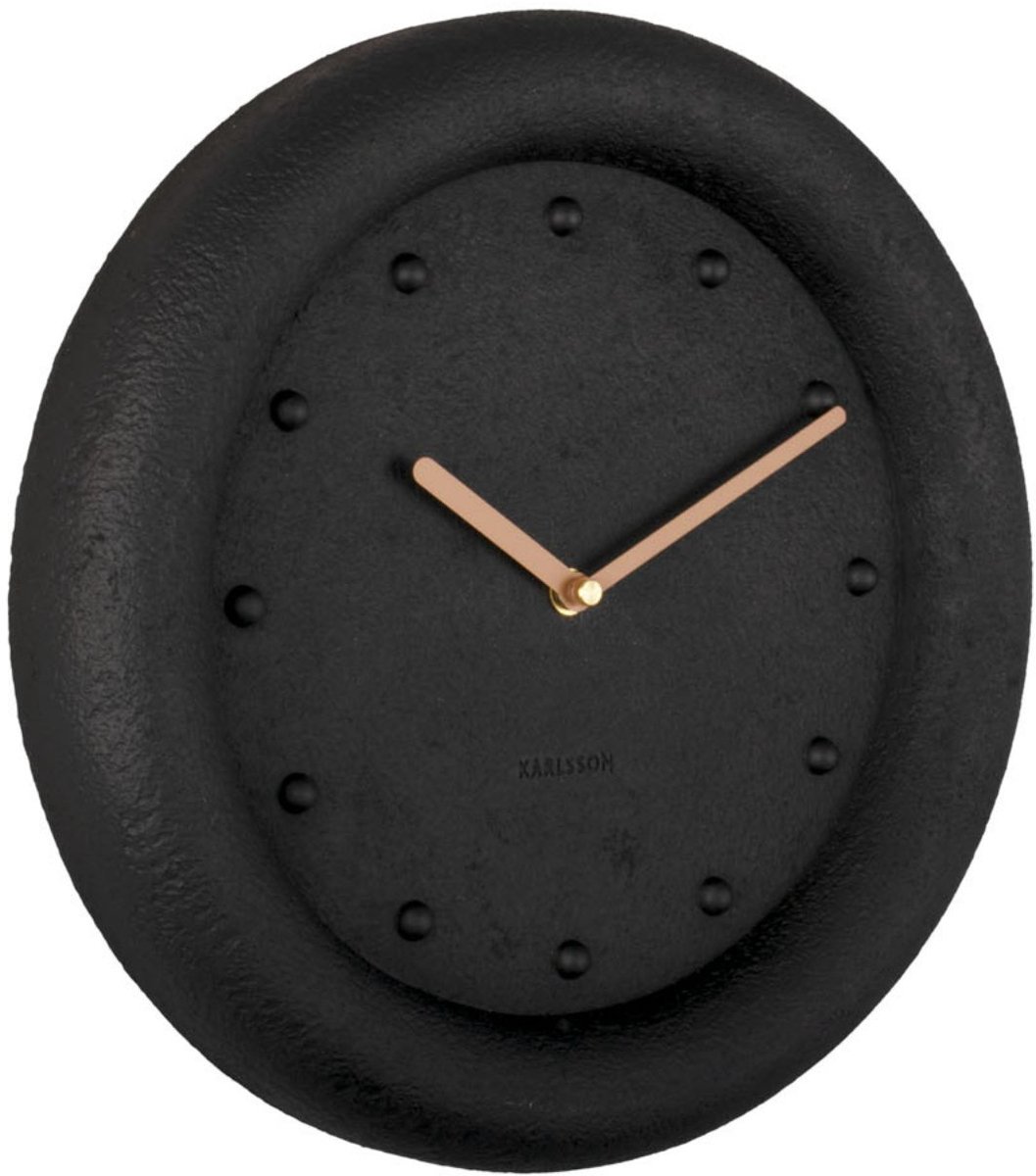 Karlsson Wandklok Petra - Polyresin - Zwart - Ø30cm