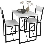 VCM 3-tlg. Holz Metall Essgruppe Küchentisch Esstisch Set Tischgruppe Tisch Stühle Insasi M