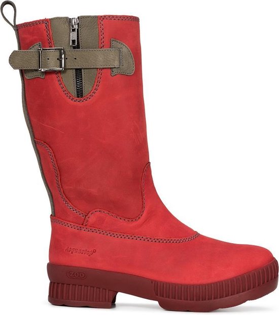 | Outdoor laarzen ZOO Dames – Rood – Waterdicht Outdoorlaarzen voor dames Emma. Waterdicht leer. Halfhoge