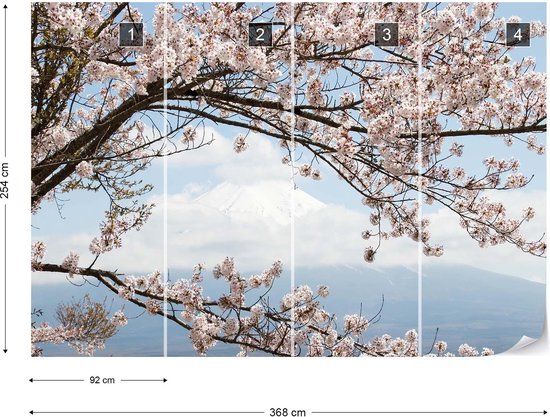 Papier peint Arbre de fleurs de cerisier | V8 - 368 cm x 254 cm | Polaire 130gr / m2