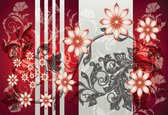 Fotobehang Flower Floral Pattern | DEUR - 211cm x 90cm | 130g/m2 Vlies