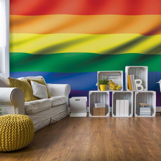Fotobehang Flag Rainbow Gay Pride | XL - 208cm x 146cm | 130g/m2 Vlies - The Coloured House