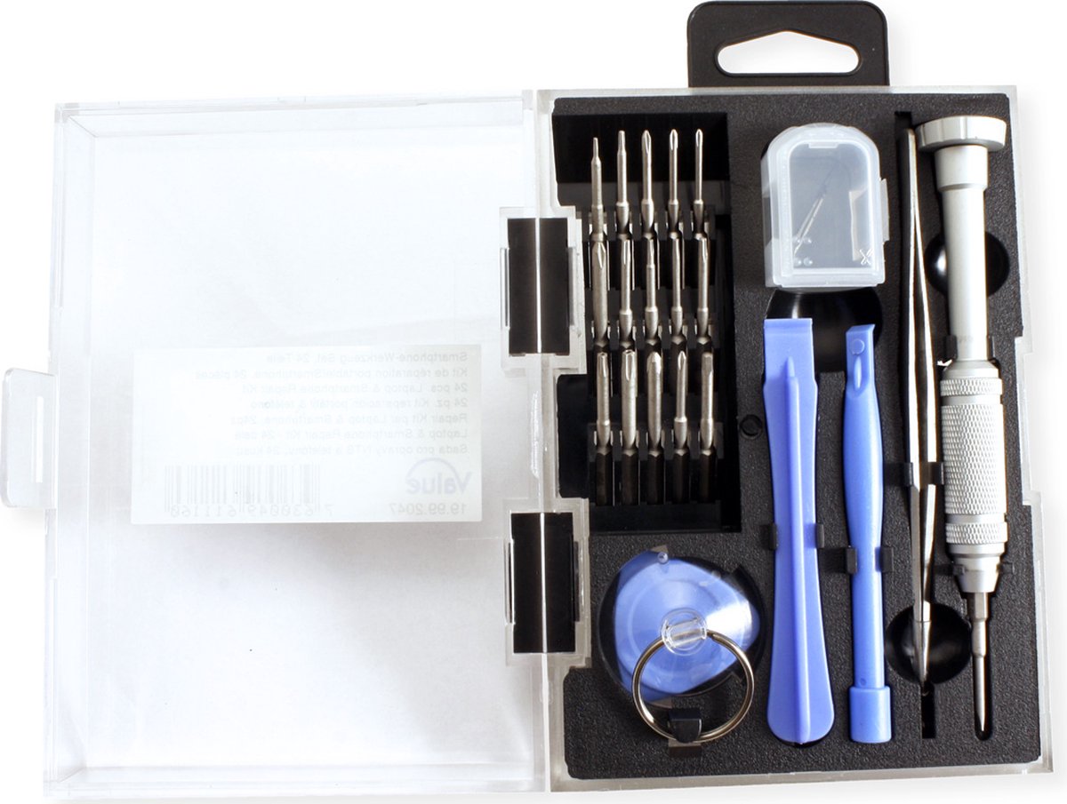 VALUE precisie gereedschapsset, voor laptop & smartphone, 24 delig