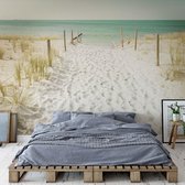 Fotobehang Pastel Colours Sandy Beach | VEL - 152.5cm x 104cm | 130gr/m2 Vlies