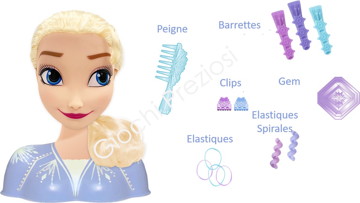 Tête à coiffer Elsa reine des neiges marque Disney
