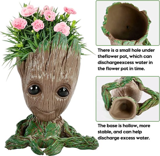 Pot de fleurs Bébé Groot - Figurine pour plantes et stylos - Parfait comme  cadeau 