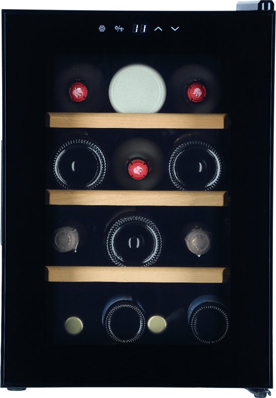 Koelkast: Bierkoelkast Dublin - Zwart - Vol glazen deur - 12 flessen, van het merk Bierkoelkast.nl