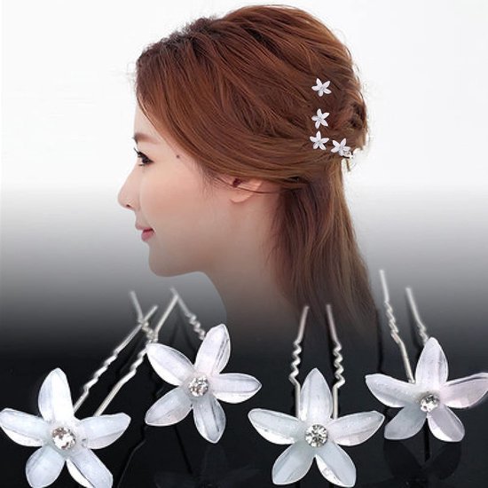 Lot 35 Épingles à Cheveux Mariage Strass & Perles - Barrettes U Argentées Avec Fleurs Et Cristaux, Accessoires Coiffure Mariée Et Demoiselle D'Honneur (4 Styles)