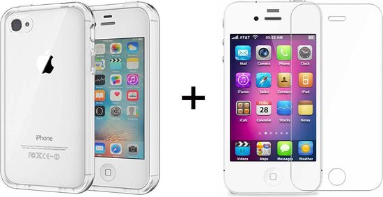 bol.com | Apple iPhone 4 Hoesje Transparant en Apple iPhone 4S Hoesje  Transparant Siliconen Case...