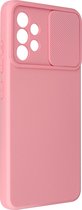 Case geschikt voor Samsung Galaxy A32 4G Silicone Sliding Camera Cover roze