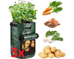 3-pack - Kweekzak - Growbag - Grow Bag - voor aardappelen - groenten - planten - Aardappel kweek zak 35x50cm - 38 liter