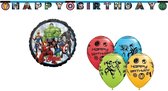 Marvel - The Avengers - Super-héros - Guirlande Happy anniversaire - Bannière lettre - Ballons - Ballon aluminium - Fête d'enfants - Décoration - Anniversaire.