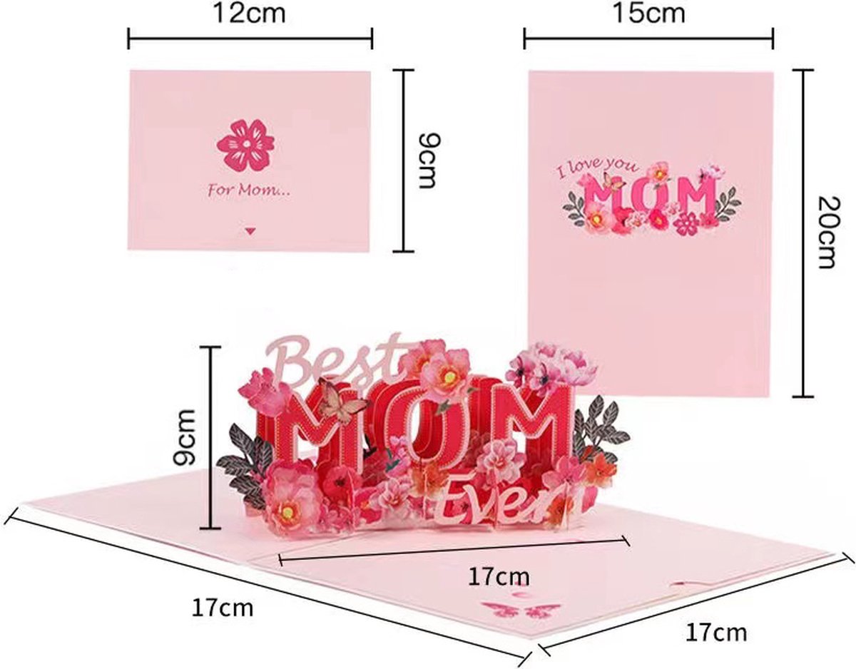 Carte De Vœux Popup 3D Avec Motifs « Bonne Amélioration » Et Fleurs, Un