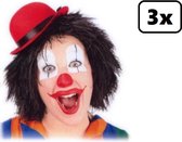 3x Pruik Clown zwart - Circus festival thema feest fun party clowns verjaardag