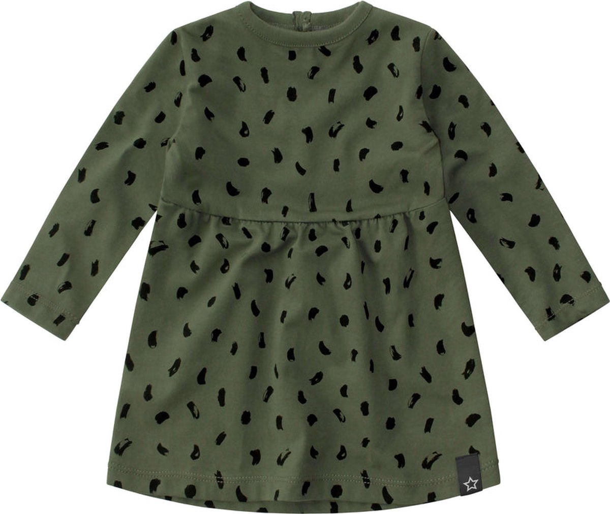 Your Wishes Army Brushes Pleated Dress - Jurk - Army Green - Meisjes - Maat 50/56
