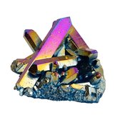 Grappe de pierres précieuses de quartz Aura en titane brut 80-130 mm