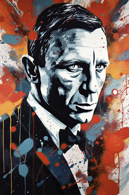 James Bond Poster - Daniel Craig - Portret - Hoge Kwaliteit - 51x71cm - Geschikt om in te lijsten