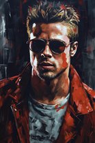 Tyler Durden Poster - Brad Pitt Poster - Film Poster - Abstract Portret - Movie Poster - Fight Club Poster - Poster Fight Club - 51x71 - Geschikt om in te lijsten