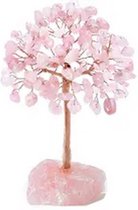 Geluksboom Rozenkwarts met rozenkwarts voet - Geluk boom - Happy tree - Edelsteen boom