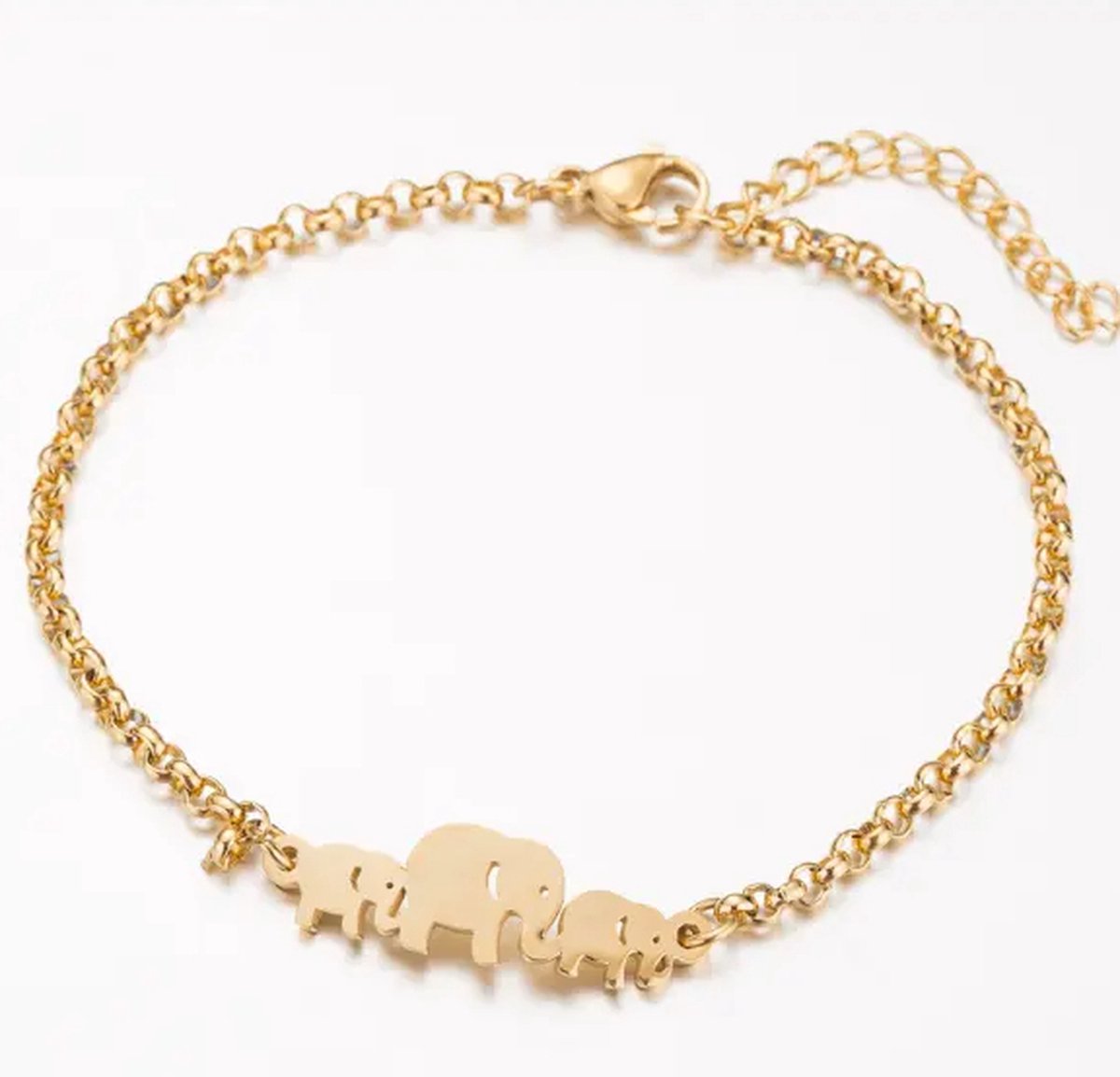 Armband dames olifantjes goud verguld - Olifant armband van Sophie Siero met geschenkverpakking