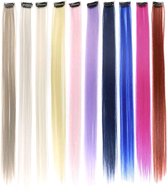 Hairextensions kleur 10 stuks haar met clip kleur en neutrale kleuren mix 56cm