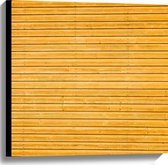Canvas - Gele Houten Planken op een Rijtje - 60x60 cm Foto op Canvas Schilderij (Wanddecoratie op Canvas)
