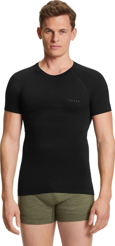 FALKE heren T-shirt Wool-Tech Light - thermoshirt - zwart (black) - Maat: